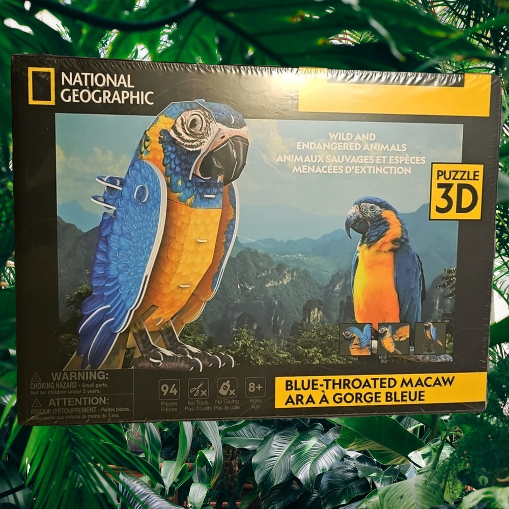National Geographic Blue Throated Macaw 3D Puzzle New Sealed Wild & Endangered